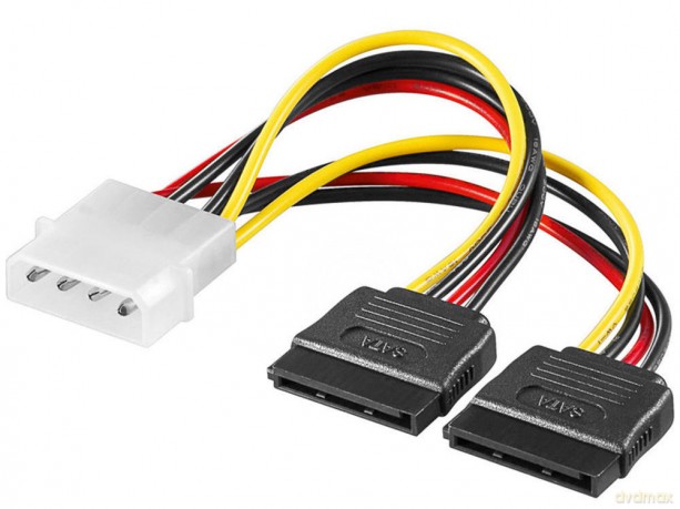 Kabel SATA zasilający 0,15M MOLEX->SATAx2