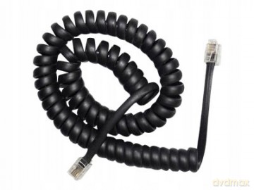 Kabel spiralny tel RJ10/4P4C/2m/Czarny