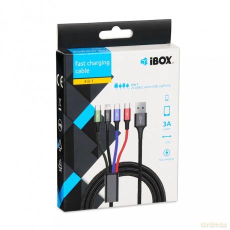 Kabel Usb 4w1 2xusb-C, Microusb, Lightning