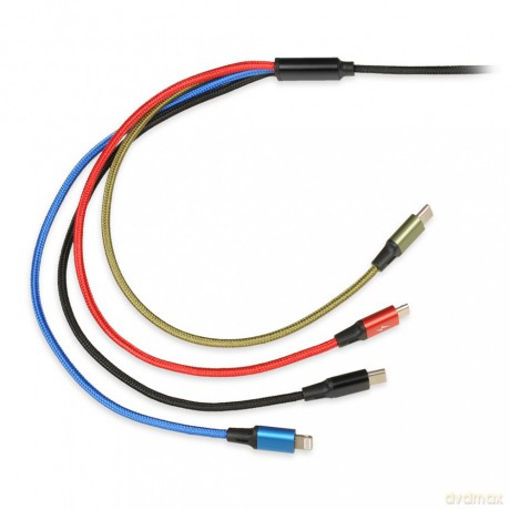 Kabel Usb 4w1 2xusb-C, Microusb, Lightning