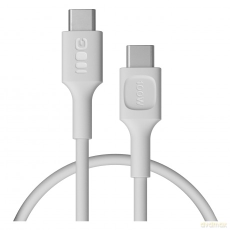 Kabel USB-C-USB-C PowerFlex 100W silikonowy 0.3m biały