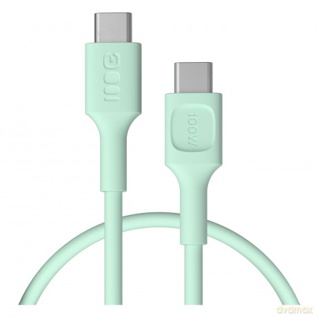 Kabel USB-C-USB-C PowerFlex 100W silikonowy 0.3m zielony