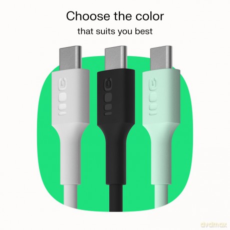 Kabel USB-C-USB-C PowerFlex 100W silikonowy 1.2m zielony
