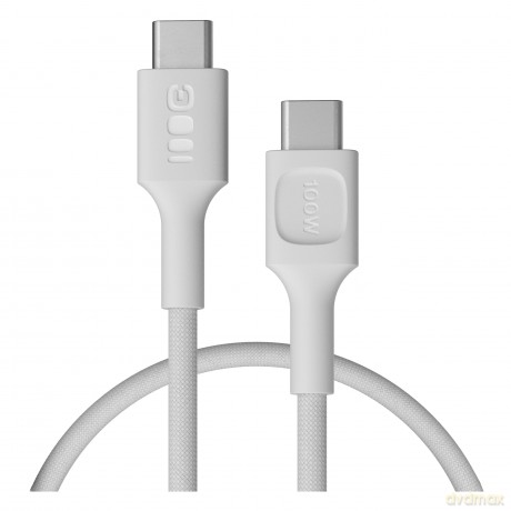 Kabel USB-C-USB-C PowerStream 100W oplot 0,3m biały