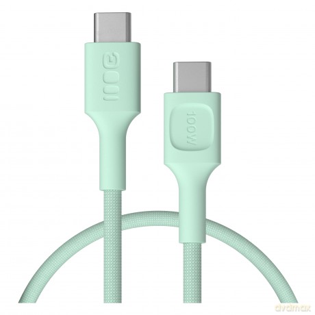 Kabel USB-C-USB-C PowerStream 100W oplot 0.3m zielony