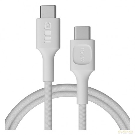 Kabel USB-C-USB-C PowerStream 100W oplot 1,2m biały