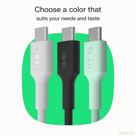 Kabel USB-C-USB-C PowerStream 100W oplot 1,2m biały