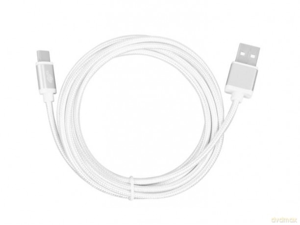 Kabel USB-USB C 2m srebrny sznurek