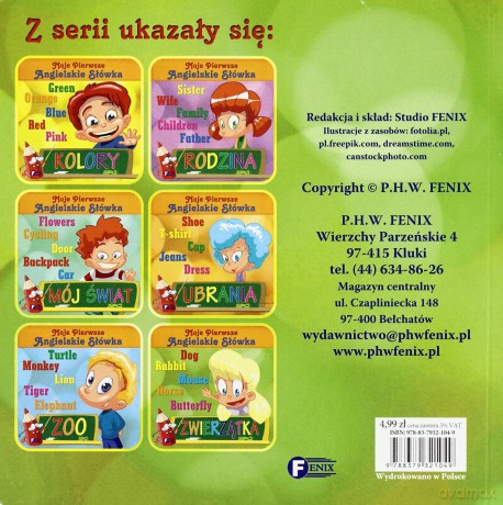 Zwierzątka moje pierwsze angielskie słówka tw - Studio Fenix [KSIĄŻKA]