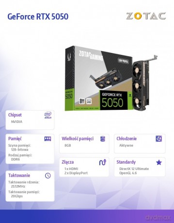 Karta graficzna GeForce RTX 5050 LP 8GB GDDR6 128bit 2DP/HDMI