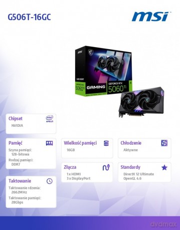 Karta graficzna GeForce RTX 5060 Ti 16G GAMING