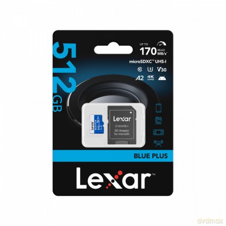 Karta pamięci microSD 512GB C10 A2 U3 V30 170MB/s Blue Plus