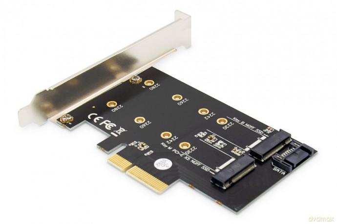 Karta rozszerzeń (Kontroler) M.2 NGFF/NVMe SSD PCIe 3.0 x4 SATA 80, 60, 42, 30 mm