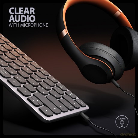 Klawiatura HMC-KB-CRL USB-C 5Gbps z wieloportowy hub 9in1, SD/microSD, 3x USB-A, HDMI 4K/60Hz, PD 100W, Audio, Cyrillic layout, 60cm USB-C kabel