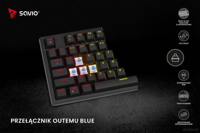 Klawiatura mechaniczna STYX Outemu Blue Hot Swap RGB