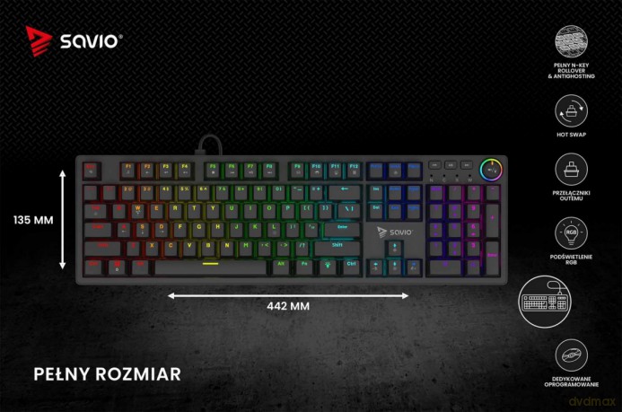 Klawiatura mechaniczna STYX Outemu Blue Hot Swap RGB