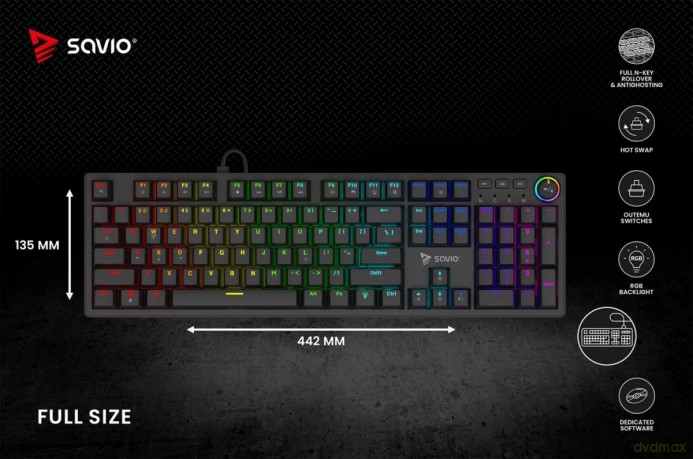 Klawiatura mechaniczna STYX Outemu Blue Hot Swap RGB