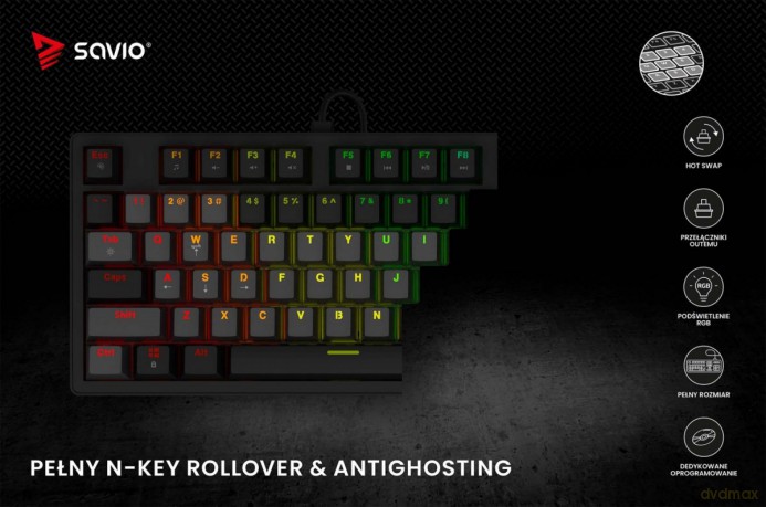 Klawiatura mechaniczna STYX Outemu Peach Silent Hot Swap RGB
