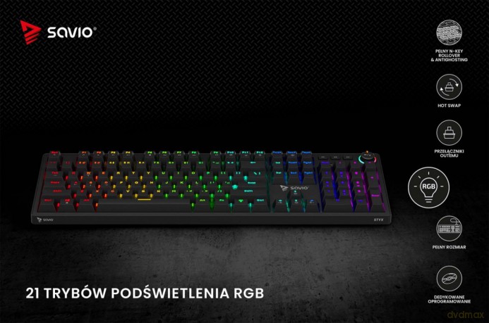 Klawiatura mechaniczna STYX Outemu Peach Silent Hot Swap RGB