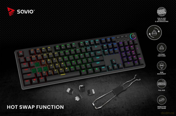 Klawiatura mechaniczna STYX Outemu Peach Silent Hot Swap RGB