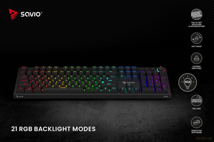 Klawiatura mechaniczna STYX Outemu Peach Silent Hot Swap RGB