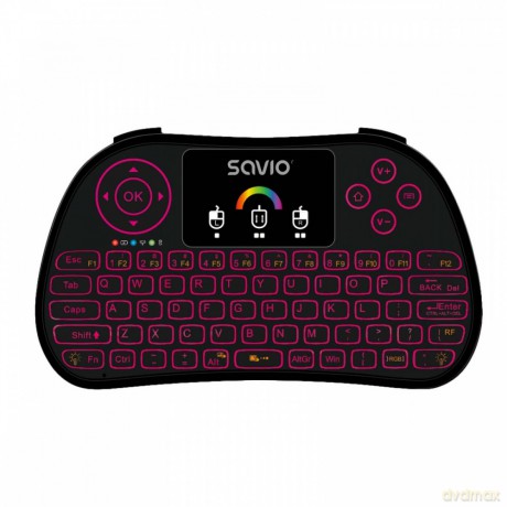 Klawiatura podświetlana mini bezprzewodowa RGB TV Box, Smart TV, konsole, PC, KW-03