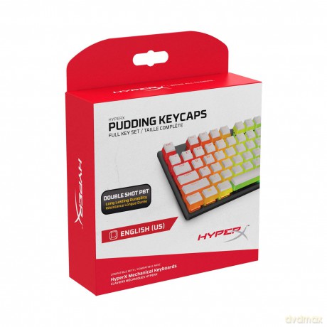 Klawisze do klawiatury Pudding Keycaps białe
