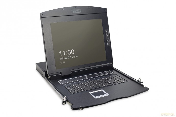 Konsola 17 cali LCD z touchpad KVM 16 portów 1U klawiatura US