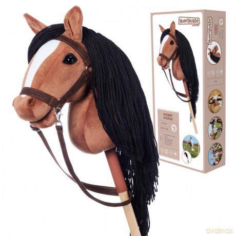 Koń na kiju Hobby Horse HOPPIHORSE A3 Bay - ciemny brąz, maść gniada