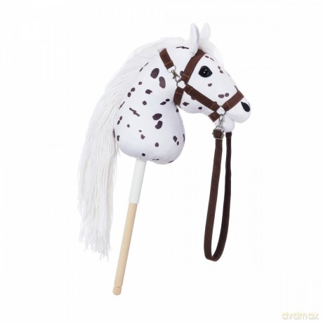 Koń na kiju Hobby Horse HOPPIHORSE A3 Leopard - biały, maść tarantowata