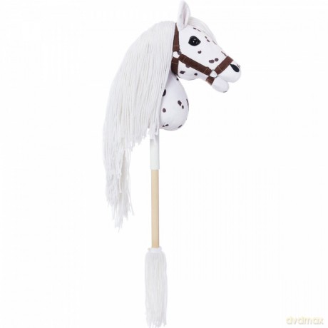 Koń na kiju Hobby Horse HOPPIHORSE A3 Leopard - biały, maść tarantowata