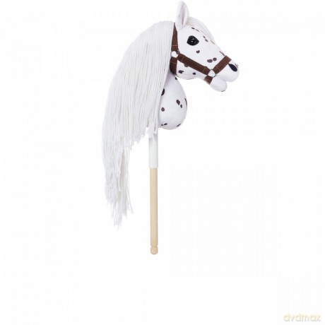Koń na kiju Hobby Horse HOPPIHORSE A3 Leopard - biały, maść tarantowata