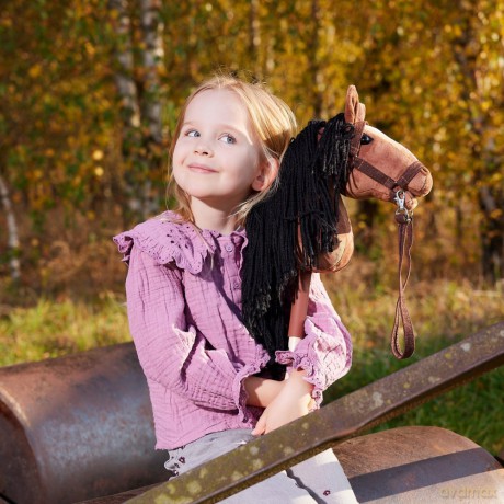 Koń na kiju Hobby Horse HOPPIHORSE A4 Bay - ciemny brąz, maść gniada