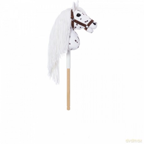 Koń na kiju Hobby Horse HOPPIHORSE A4 Leopard - biały, maść tarantowata