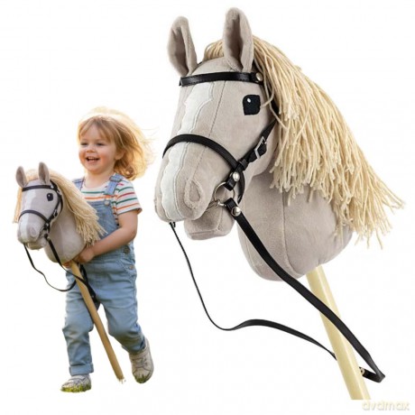 Koń na kiju Hobby Horse Light Grey szary