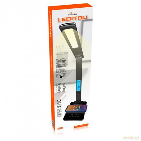Lampa biurkowa LED z ładowarką indukcyjną LEDITOU MT222K (Czarna)