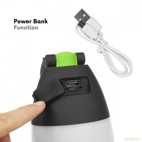 Lampa LED 3w1 latarka kempingowa biurkowa funkcja powerbanku MCE298
