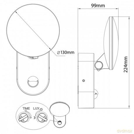 Lampa ścienna LED z czujnikiem PIR MCE367