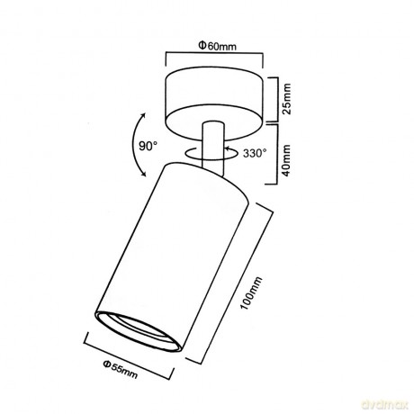 Lampa ścienno-sufitowa SPOT GU10 MCE451 B