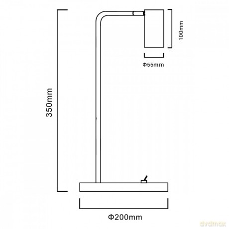 Lampka biurkowa GU10, z włącznikiem MCE370 B czarna, okrągła