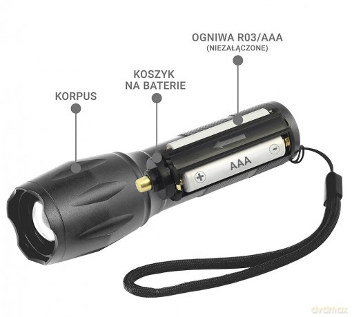 Latarka ręczna diodowa LED 600 lumenów FL600 dioda CREE XM-L2