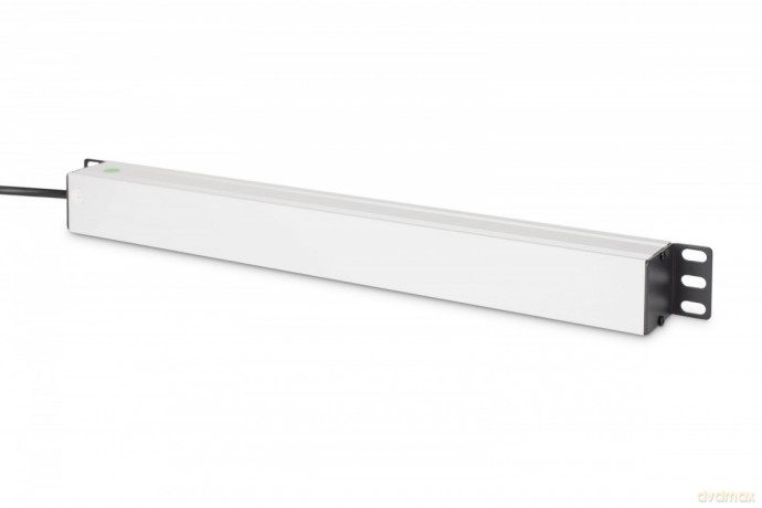 Listwa zasilająca PDU Rack 19" z bezpiecznikiem przeciążeniowym, 9 gniazd Schuko CEE 7/3 (45°), kabel 2m wtyk IEC C14, 10A, aluminiowa