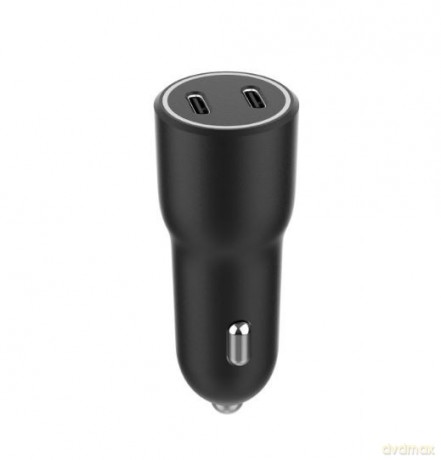 Ładowarka samochodowa 2xUSB-C PD 40W czarna