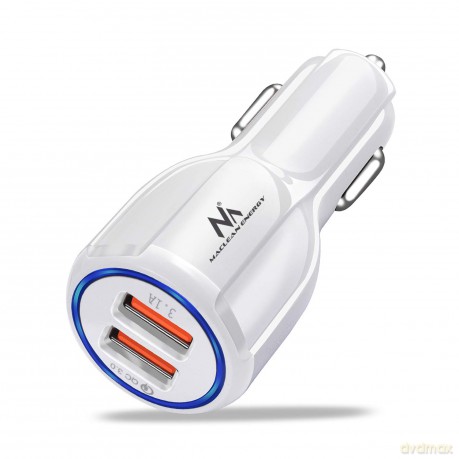 Ładowarka samochodowa QC 3.0 2xUSB MCE478 W Biała
