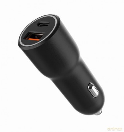 Ładowarka samochodowa USB-A/USB-C 38W PD czarna