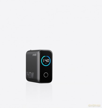 Ładowarka sieciowa 140W PD3.1 kabel USB-C LED Czarna