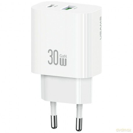 Ładowarka sieciowa 30W 1xUSB-C 1xUSB-A Fast charging Biała