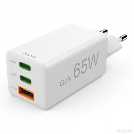 Ładowarka sieciowa 65W Gan PD/QC