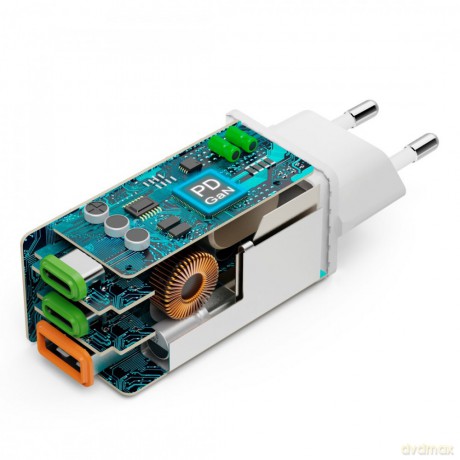 Ładowarka sieciowa 65W Gan PD/QC