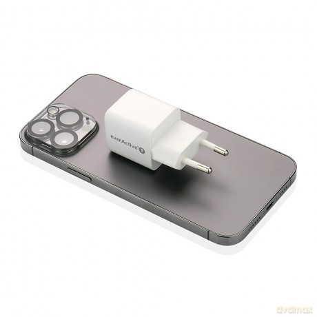 Ładowarka sieciowa GaN 1X USB, 1X USB-C 20W QC3.0 Biała